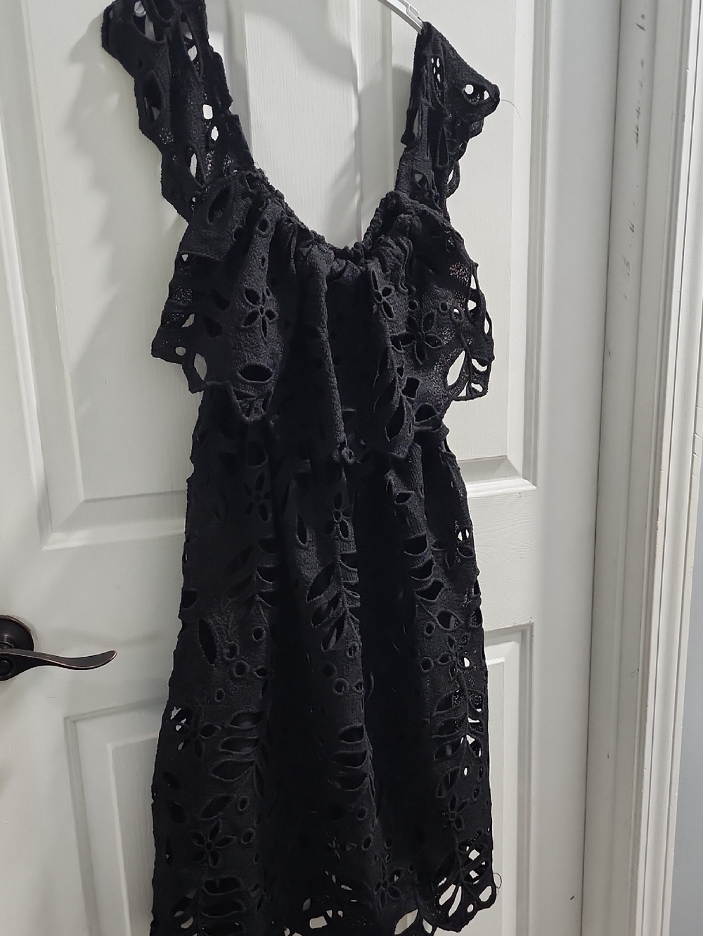 Black Eyelet Sundress - Women's Black Dress